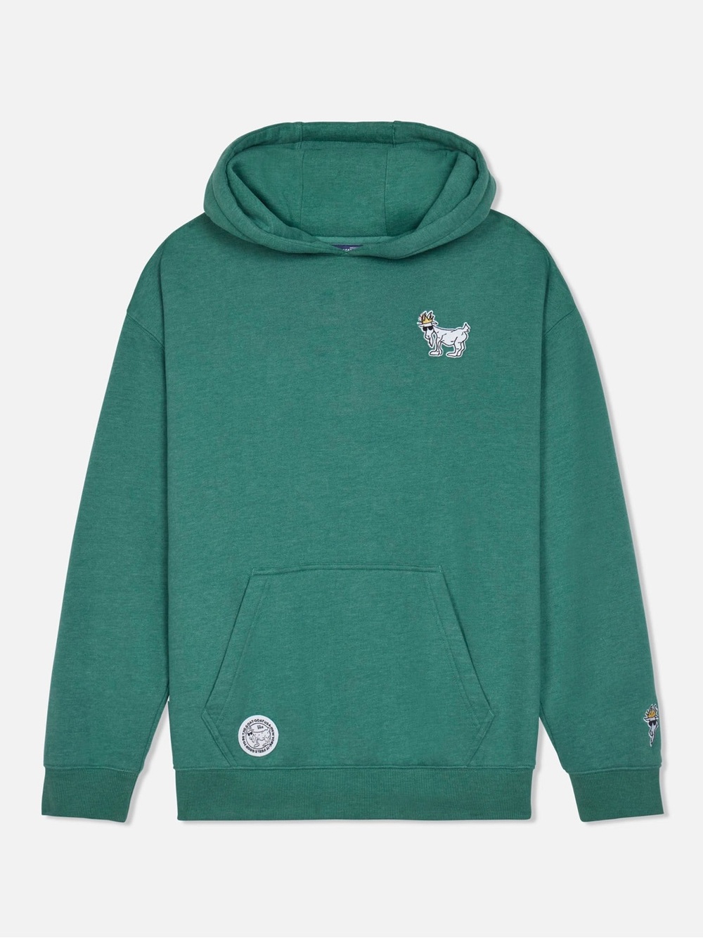 GOAT USA Youth Large Teal Hoodie Embroidered Goat Graphic Pullover Sweatshirt